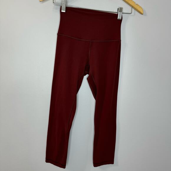 Lululemon Align High-Rise Crop 21" Smoky Red Leggings Stretch Sz 2  Soft - Picture 2 of 9